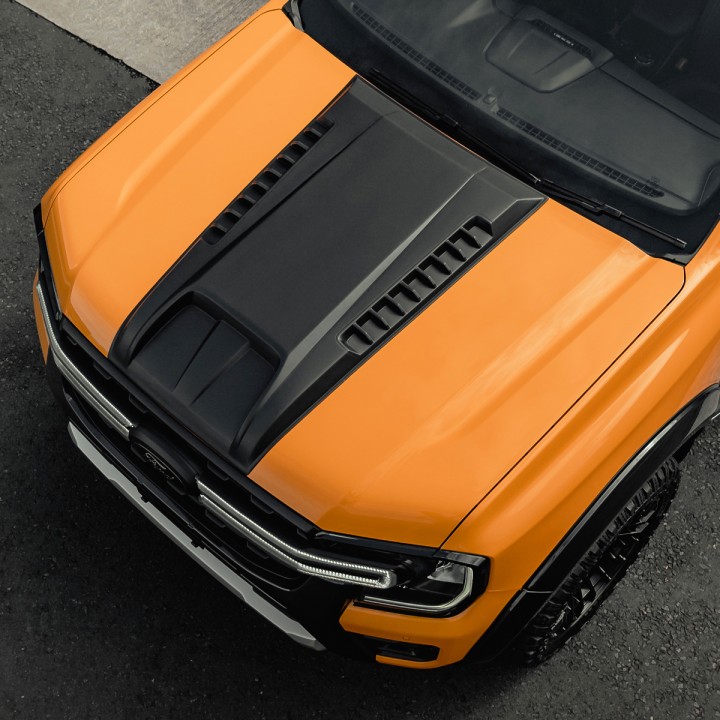 Bonnet Scoop, Predator Narrow with Vents, Color Matt Black, Ford Ranger Double Cab 2023 - Present - EDK.ro
