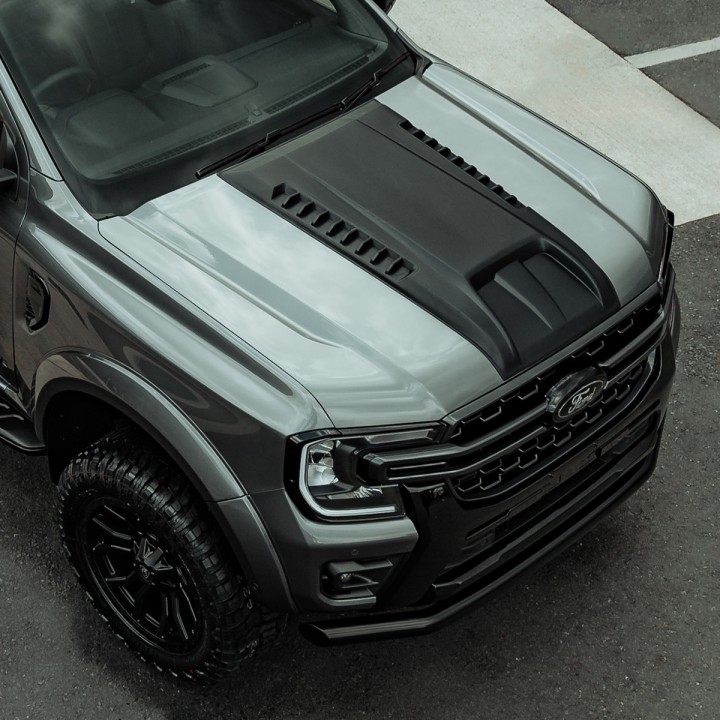 Priză de Aer Capotă, Predator Îngust cu Orificii, Culoare Negru Mat, Ford Ranger Cabină Dublă 2023 - Prezent - EDK.ro