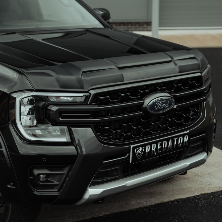 Bonnet Armour, Predator, Color Matt Black, Ford Ranger Platinum / Tremor / Wildtrak / Wildtrak X / XL / XLT Double Cab 2023 - Present - EDK.ro