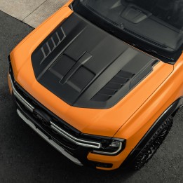 Bonnet Scoop, Predator Full-Width with Vents, Color Matt Black, Ford Ranger Double Cab 2023 - Present - EDK.ro
