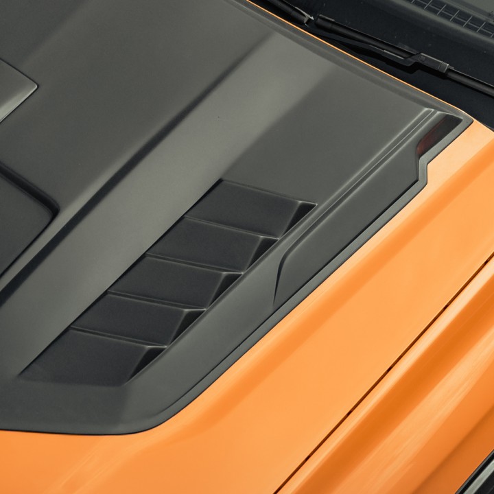 Bonnet Scoop, Predator Full-Width with Vents, Color Matt Black, Ford Ranger Double Cab 2023 - Present - EDK.ro