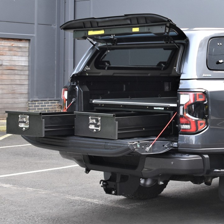 Sliding Tray, ProTop Twin Drawer System with - Load Bed System, Ford Ranger Double Cab 2023 - Present - EDK.ro