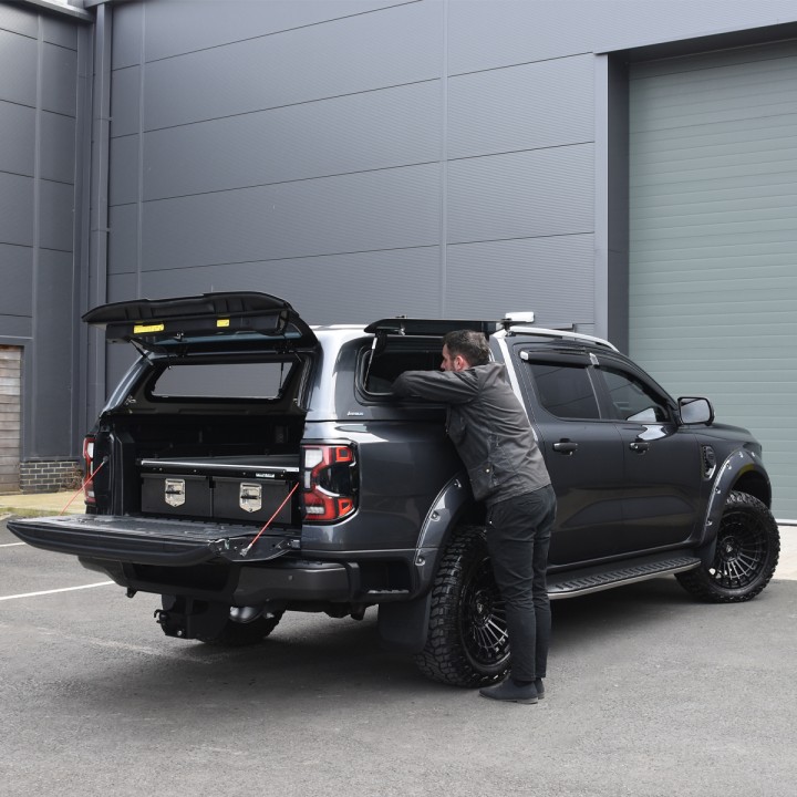 Sliding Tray, ProTop Twin Drawer System with - Load Bed System, Ford Ranger Platinum / Tremor / Wildtrak / Wildtrak X / XL / XLT Double Cab 2023 - Present - EDK.ro