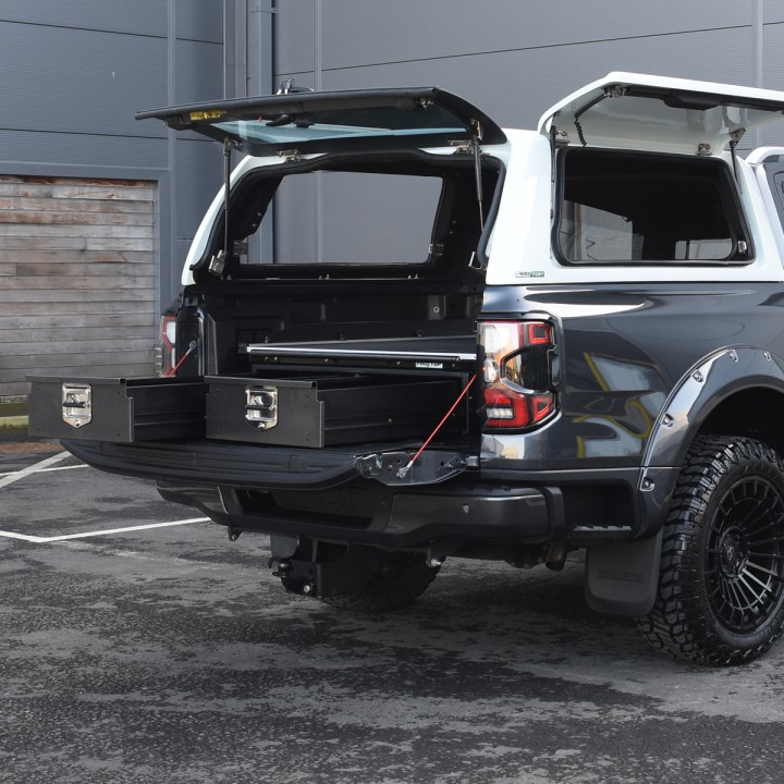 Tavă Glisantă, ProTop Twin Drawer System cu - Benă System, Ford Ranger Platinum / Tremor / Wildtrak / Wildtrak X / XL / XLT Cabină Dublă 2023 - Prezent - EDK.ro
