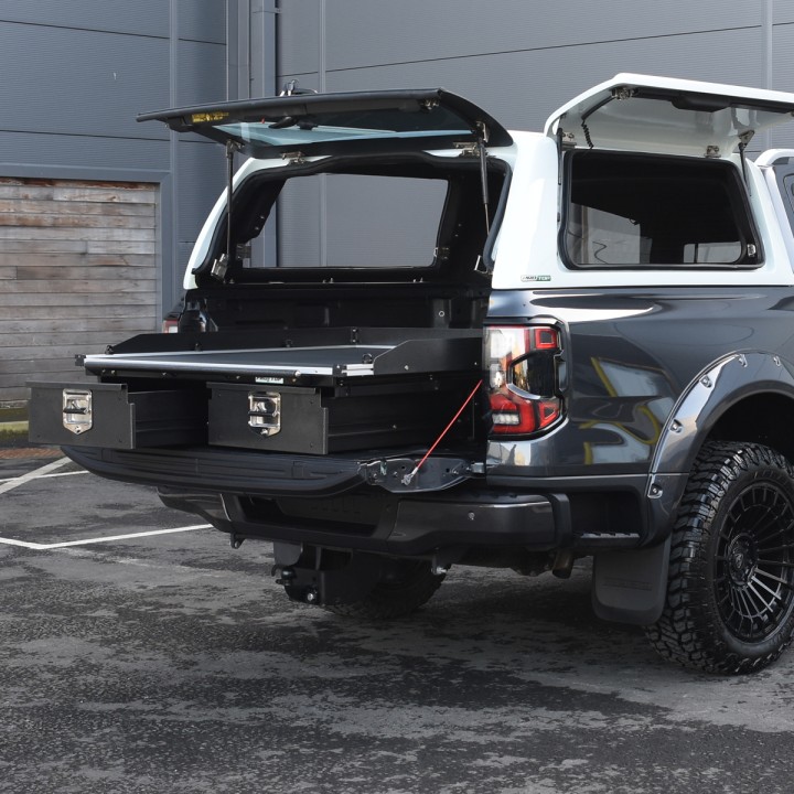 Tavă Glisantă, ProTop Twin Drawer System cu - Benă System, Ford Ranger Cabină Dublă 2023 - Prezent - EDK.ro