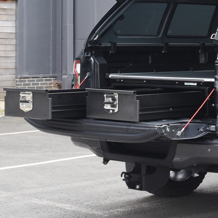 Sliding Tray, ProTop Twin Drawer System with - Load Bed System, Ford Ranger Platinum / Tremor / Wildtrak / Wildtrak X / XL / XLT Double Cab 2023 - Present - EDK.ro