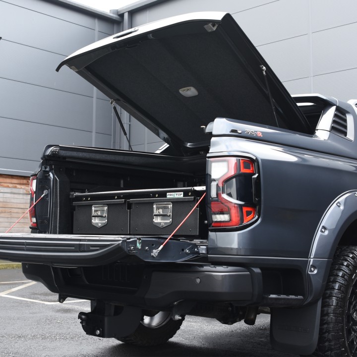 Sliding Tray, ProTop Twin Drawer System with - Load Bed System, Ford Ranger Platinum / Tremor / Wildtrak / Wildtrak X / XL / XLT Double Cab 2023 - Present - EDK.ro