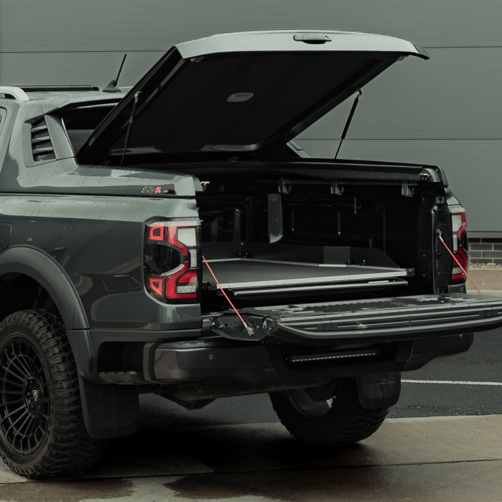 Sliding Bed Tray, ProTop Full-Width - Rhino Deck, Ford Ranger Platinum / Tremor / Wildtrak / Wildtrak X / XL / XLT Double Cab 2023 - Present - EDK.ro