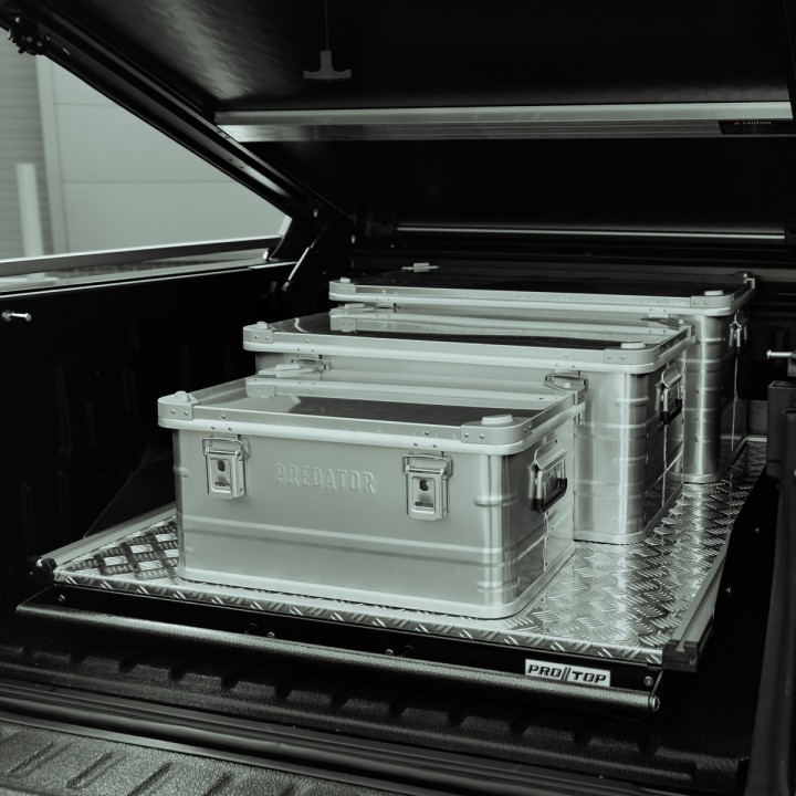 Sliding Bed Tray, ProTop Standard - Alloy, Ford Ranger Platinum / Tremor / Wildtrak / Wildtrak X / XL / XLT Double Cab 2023 - Present - EDK.ro