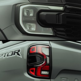 Light Garnish Trims, Predator Full Set in, Color Gloss or Matt Black, Ford Ranger Raptor 2023 - Present - EDK.ro