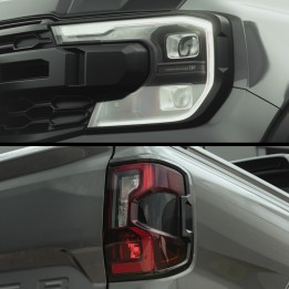 Light Garnish Trims, Predator Full Set in, Color Gloss or Matt Black, Ford Ranger Raptor 2023 - Present - EDK.ro