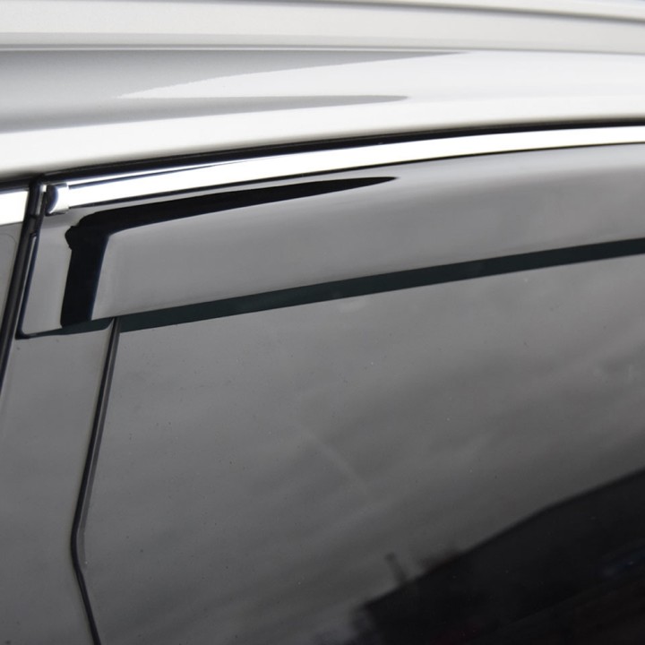 Wind Deflectors Set of 4, Trux Chrome Strip, Color Dark Smoke, Hyundai Tucson 2015 - 2020 - EDK.ro