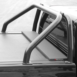 Stainless Steel Rollbar, Trux Single Hoop, Black Color, Isuzu D-Max Double Cab 2012 - 2016 - EDK.ro