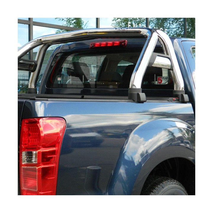 Stainless Steel Rollbar, Trux Single Hoop, Silver Color, Isuzu D-Max Double Cab 2012 - 2016 - EDK.ro