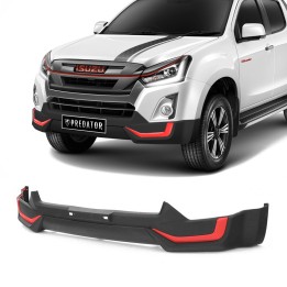 Front Bumper Valance, Predator And Red, Color Black, Isuzu D-Max Double Cab 2017 - 2020 - EDK.ro