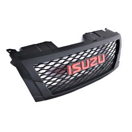 Grilă Față, Predator Plasă cu Roșu Logo, Culoare Negru Mat, Isuzu D-Max Cabină Dublă 2017 - 2020 - EDK.ro