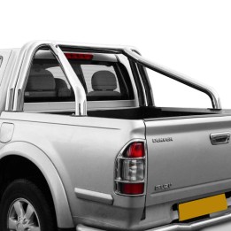 Stainless Steel Rollbar, Trux Double Hoop, Silver Color, Isuzu Rodeo Single Cab 2007 - 2012 - EDK.ro