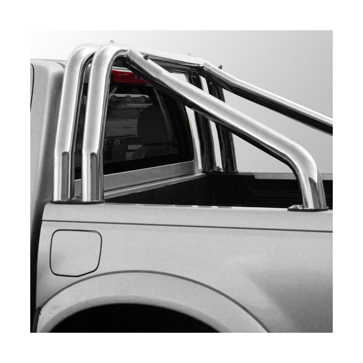 Stainless Steel Rollbar, Trux Double Hoop, Silver Color, Isuzu Rodeo Single Cab 2007 - 2012 - EDK.ro
