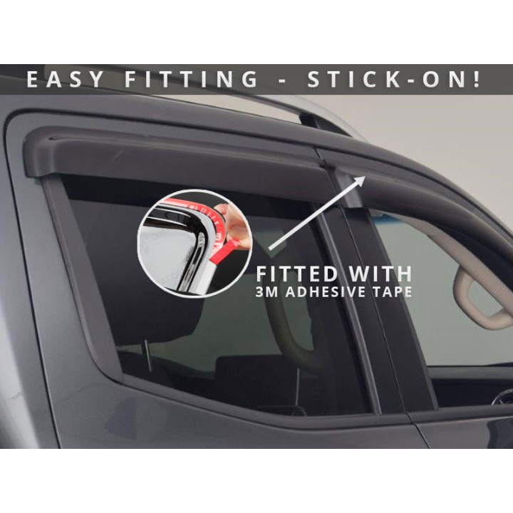 Wind Deflectors Set of 4, Trux, Color Tinted, Mercedes-Benz X-Class Double Cab 2017 - 2020 - EDK.ro