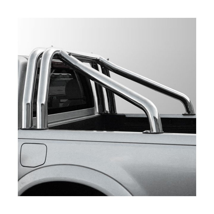 Rollbar Inox, Trux Double Hoop, Culoare Argintiu, Mitsubishi L200 Cabină Dublă 1997 - 2007 - EDK.ro