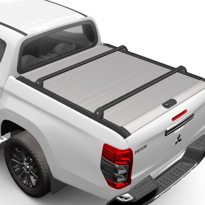 Roof Cross Bars, Mountain Top Roll, Color Black, Mitsubishi L200 Double Cab 2015 - 2021 - EDK.ro