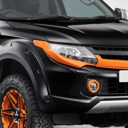 Headlight Covers, Trux SVP Style, Color Orange, Mitsubishi L200 Double Cab 2015 - 2019 - EDK.ro