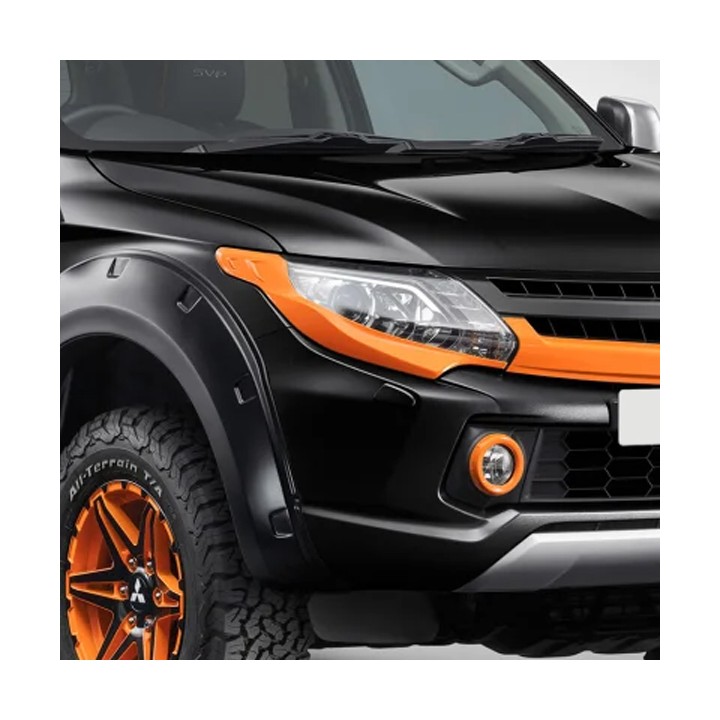 Headlight Covers, Trux SVP Style, Color Orange, Mitsubishi L200 Double Cab 2015 - 2019 - EDK.ro