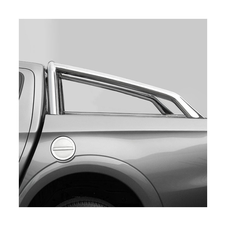 Stainless Steel Rollbar, Trux Single Hoop, Silver Color, Mitsubishi L200 Double Cab 2015 - 2019 - EDK.ro