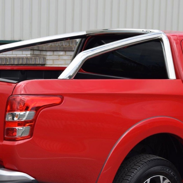 Stainless Steel Rollbar, Trux Single Hoop, Silver Color, Mitsubishi L200 Double Cab 2015 - 2019 - EDK.ro