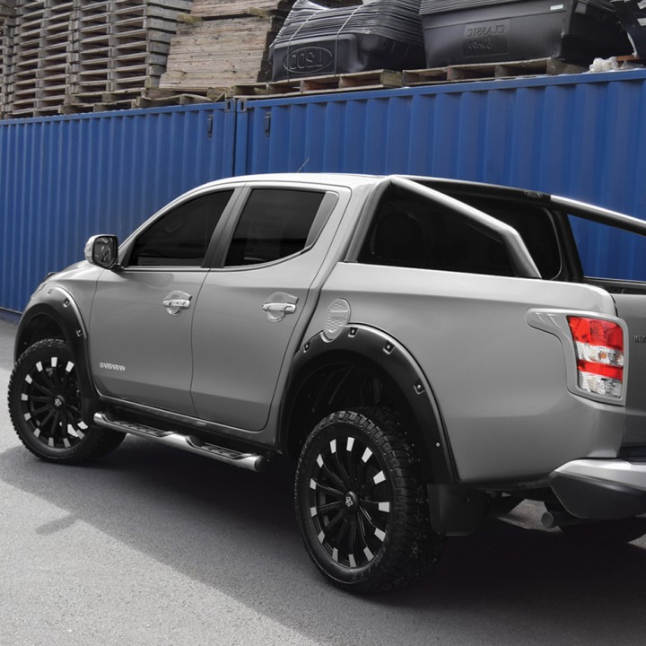 Fender Flares, Trux Small Rivets, Color Matt Black, Mitsubishi L200 Double Cab 2015 - 2019 - EDK.ro
