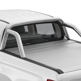 Stainless Steel Rollbar, Mountain Top, Silver Color, Mitsubishi L200 Extra Cab 2015 - 2019 - EDK.ro