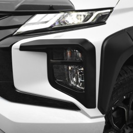 Fog Light Covers, Predator Series 6 Matt Black, Mitsubishi L200 Double Cab 2019 - 2021 - EDK.ro