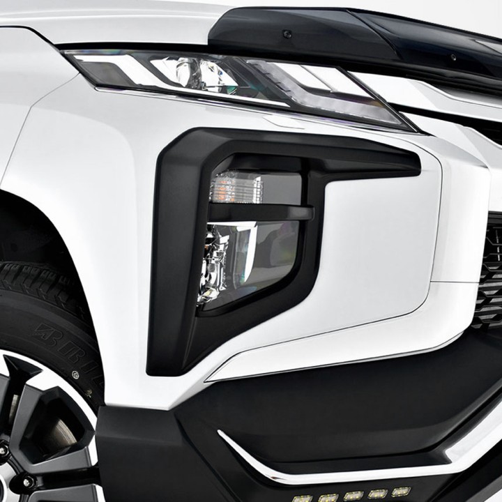 Fog Light Covers, Predator Series 6 Matt Black, Mitsubishi L200 Double Cab 2019 - 2021 - EDK.ro