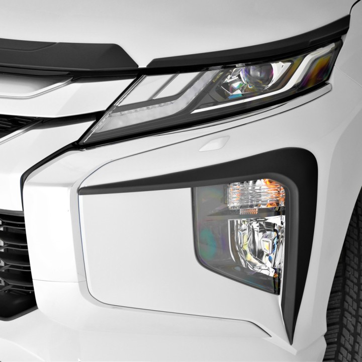 LED Headlights, Trux Surrounds, Color Matt Black, Mitsubishi L200 Double Cab 2019 - 2021 - EDK.ro
