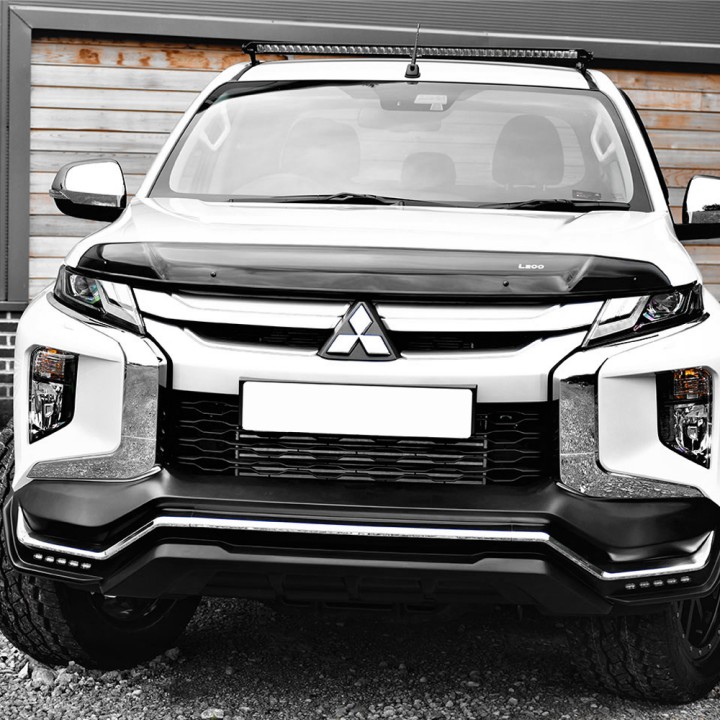 Deflector Capotă, Trux Logo, Culoare Fumuriu Închis, Mitsubishi L200 Cabină Dublă / Cabină Extra 2019 - 2021 - EDK.ro