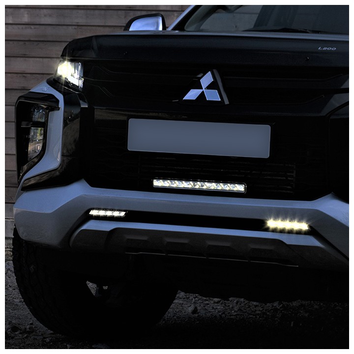 EC Approved LED Projector Integration Kit for Front Bumper, Osram 350mm, Mitsubishi L200 Double Cab / Extra Cab 2019 - 2021 - ED