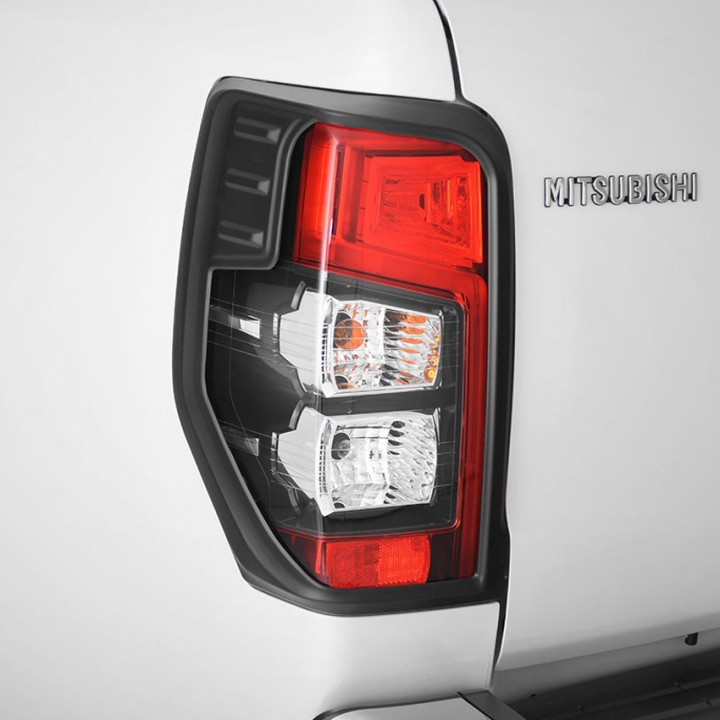 LED Tail Lights, Trux Surrounds, Color Matt Black, Mitsubishi L200 Double Cab / Extra Cab 2019 - 2021 - EDK.ro