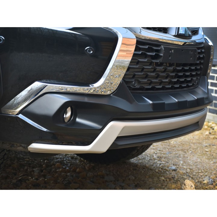 Front Bumper Valance, Predator Sport One Piece Two Tone /Silver, Color Matt Black, Mitsubishi Pajero 2018 - Present - EDK.ro