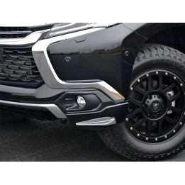 Front Bumper Valance, Predator Sport Two Piece Two-Tone /Silver, Color Matt Black, Mitsubishi Pajero 2018 - Present - EDK.ro