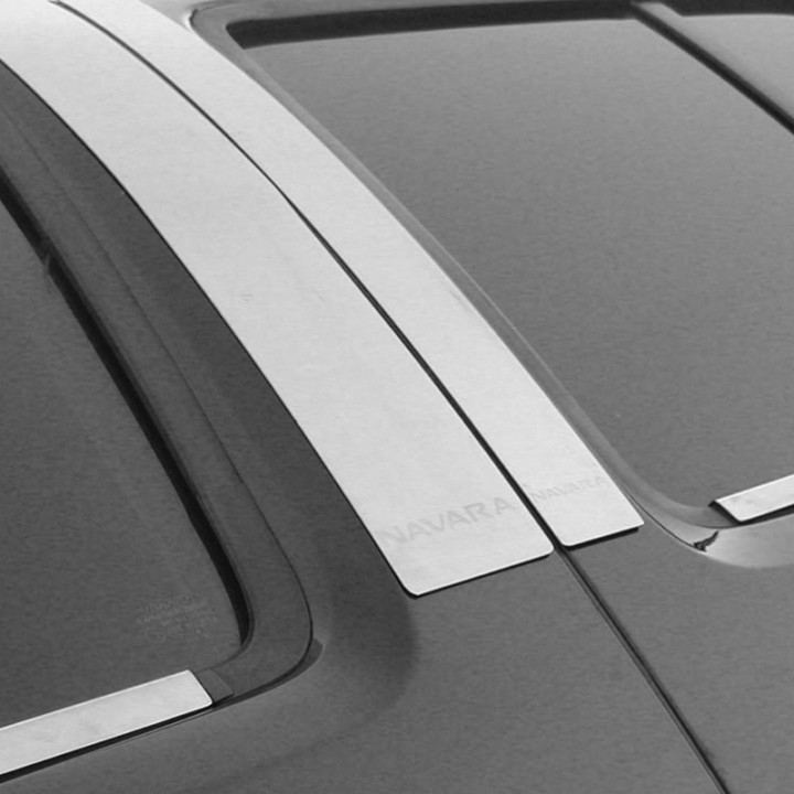Door Pillar Trims, Trux, Color Chrome, Nissan Navara Double Cab 2005 - 2015 - EDK.ro