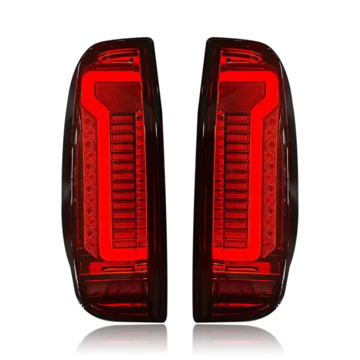 LED Tail Lights, Predator Smoked, Nissan Navara Double Cab / Extra Cab 2005 - 2015 - EDK.ro