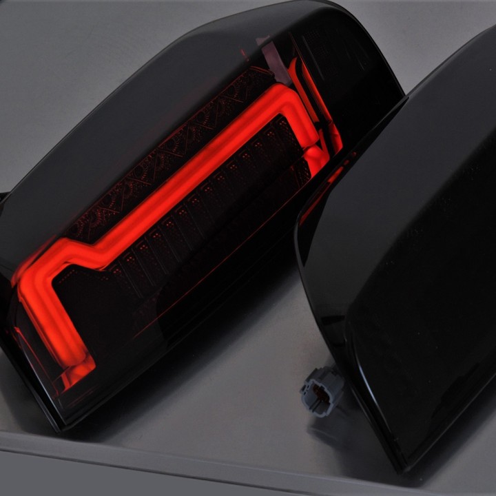 LED Tail Lights, Predator Smoked, Nissan Navara Double Cab / Extra Cab 2005 - 2015 - EDK.ro