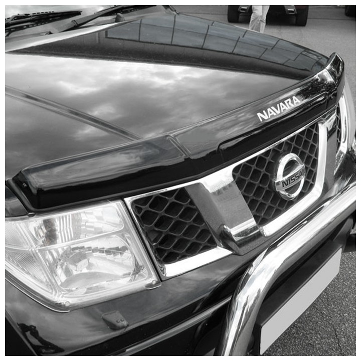 Deflector Capotă, Trux Logo, Culoare Fumuriu Închis, Nissan Navara Cabină Dublă / Cabină Extra 2005 - 2009 - EDK.ro