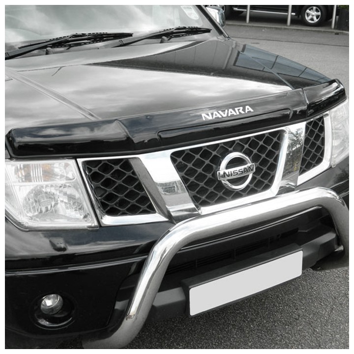 Deflector Capotă, Trux Logo, Culoare Fumuriu Închis, Nissan Navara Cabină Dublă / Cabină Extra 2005 - 2009 - EDK.ro