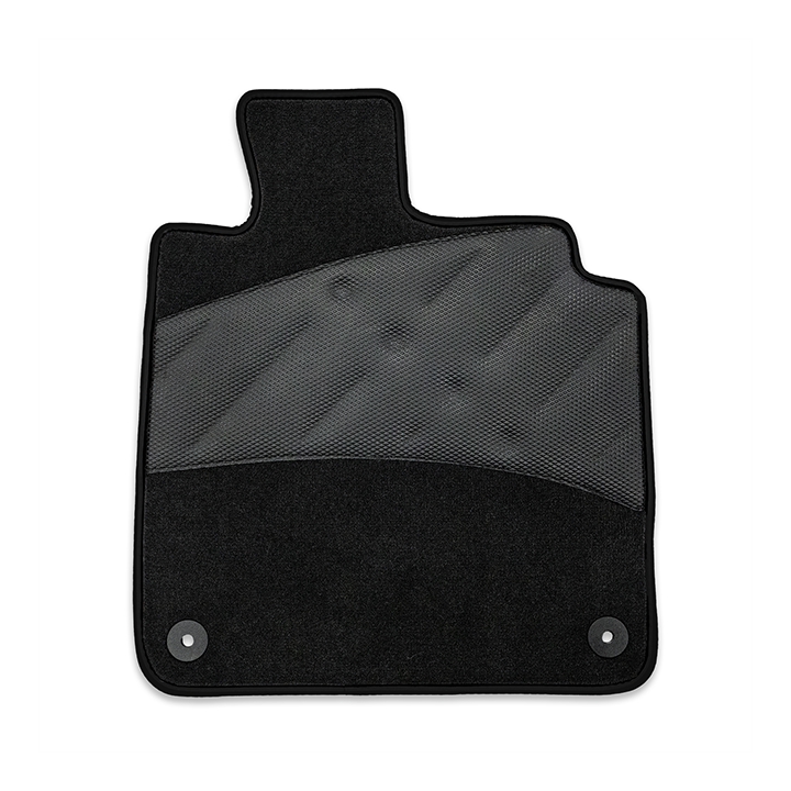 Floor Mats, Trux Velour Carpet Front (Welded Diamond Heel Pad – 4 Piece, ), Color Black, Nissan Navara Double Cab 2010 - 2015 - 