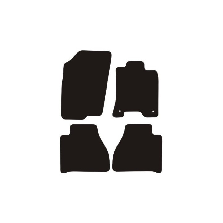 Covorașe, Trux Velur Mochetă Față (Welded Diamond Heel Pad – 4 Bucăți, ), Culoare Negru, Nissan Navara Cabină Dublă 2016 - 2021 
