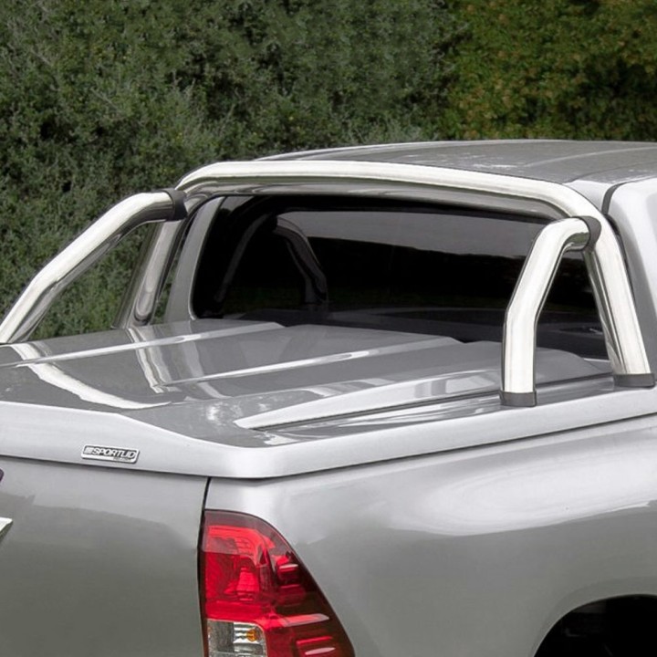Stainless Steel Rollbar, Pro-Form, Silver Color, Nissan Navara Double Cab 2016 - 2021 - EDK.ro