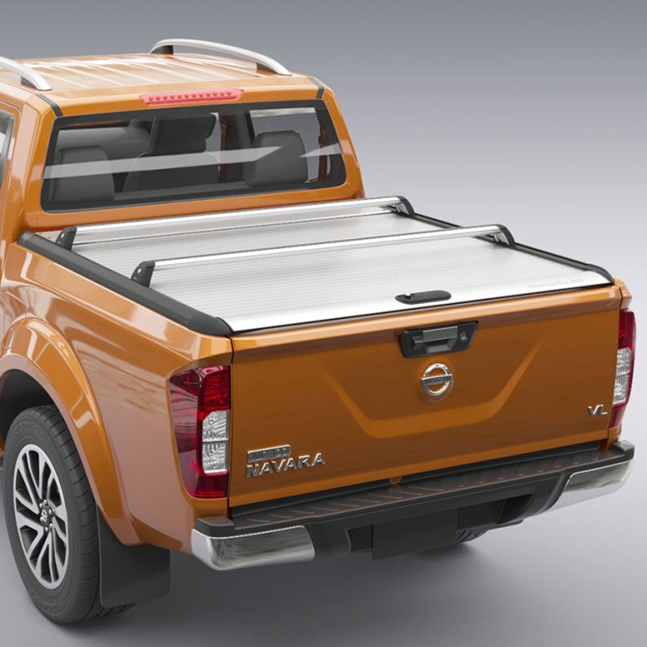 Roof Cross Bars, Mountain Top Roll, Color Silver, Nissan Navara Double Cab 2016 - 2021 - EDK.ro