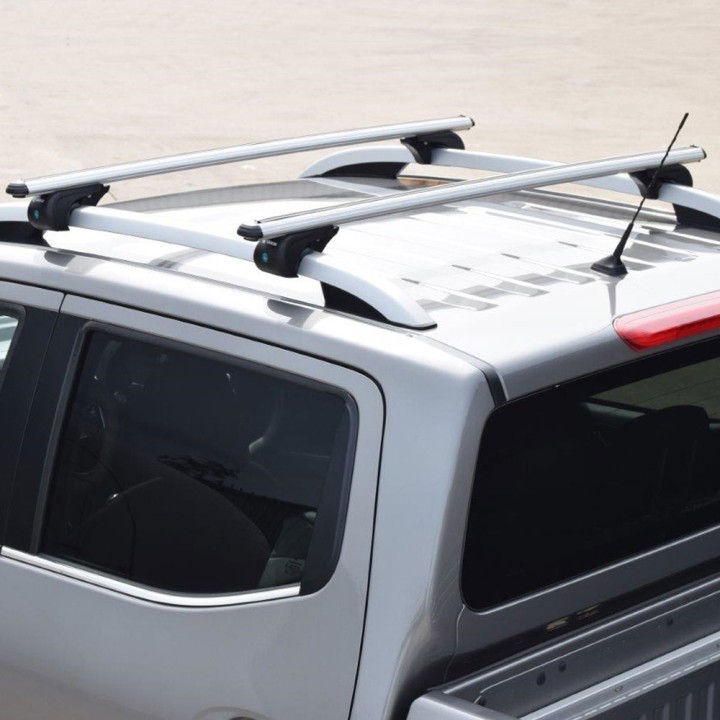 Roof Cross Bars, Trux Roof Rails, Color Silver, Nissan Navara Double Cab 2016 - 2021 - EDK.ro