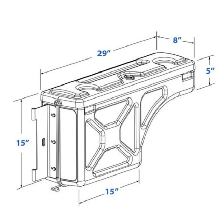 Tool Box, Trux Swing Case - Right Side, Nissan Navara Double Cab 2016 - 2021 - EDK.ro